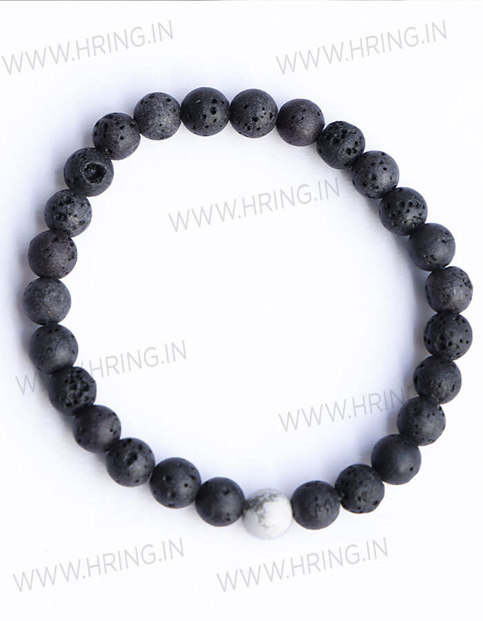 Natural Lava stone with Howlite bracelet